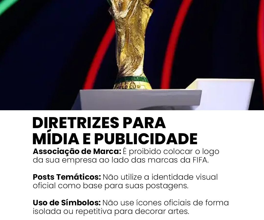 A FIFA detém direitos exclusivos sobre termos e elementos visuais. Entenda as restrições publicidade