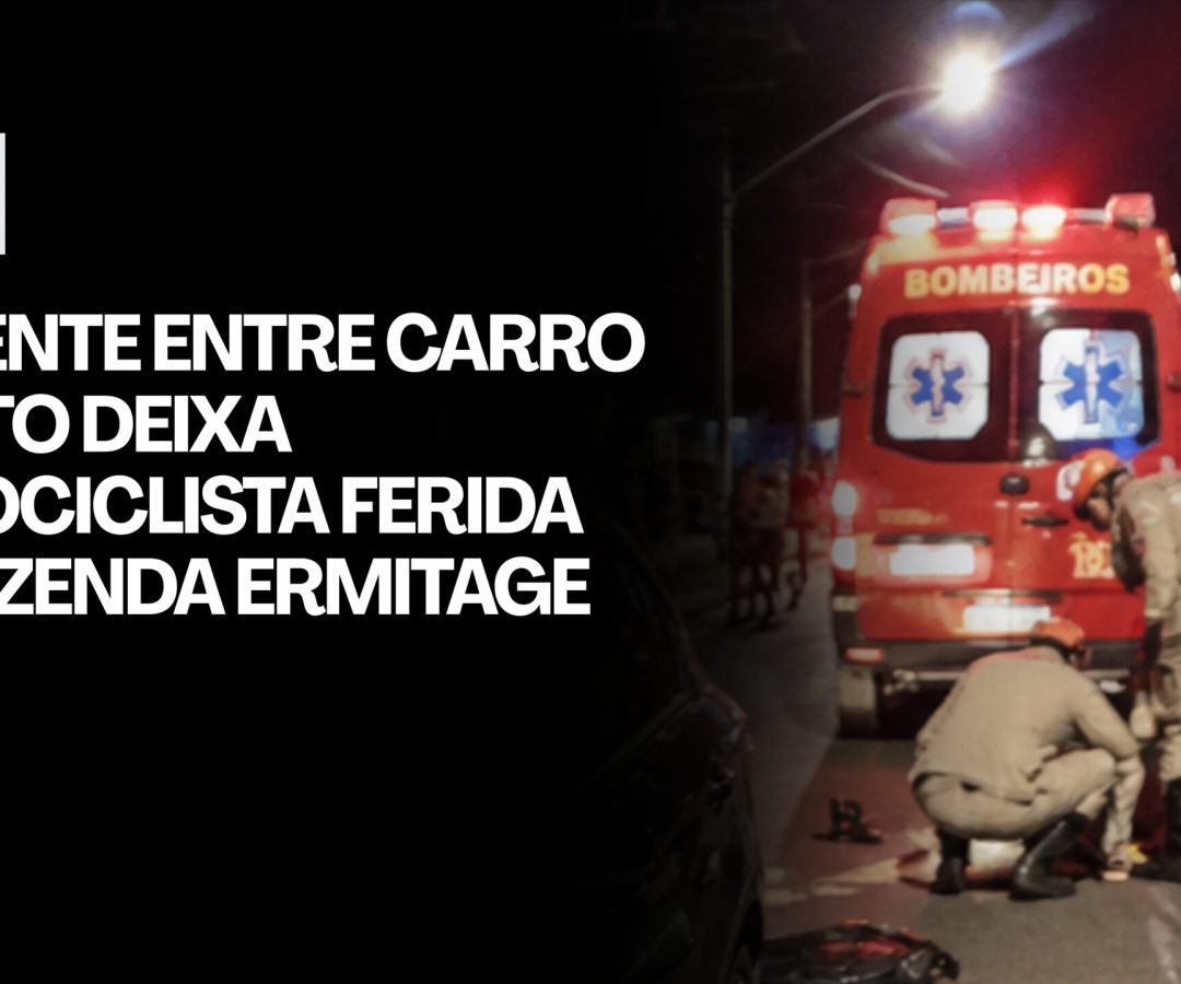 Acidente entre carro e moto deixa Motociclista ferida na Fazenda Ermitage