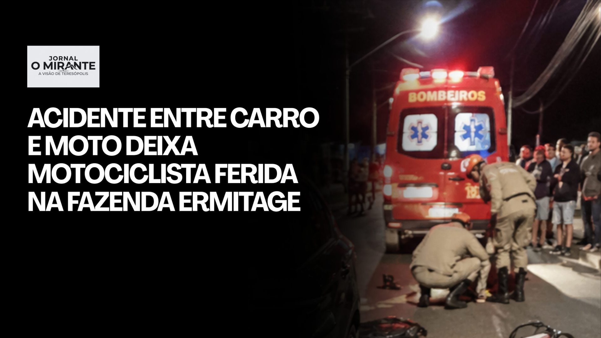 Acidente entre carro e moto deixa Motociclista ferida na Fazenda Ermitage