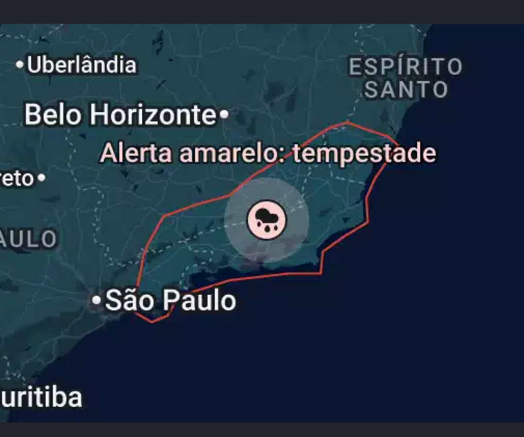 Alerta do Inmet para a região sudeste